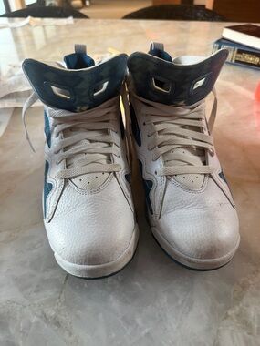 Jordan White and Blue Men's Sneakers